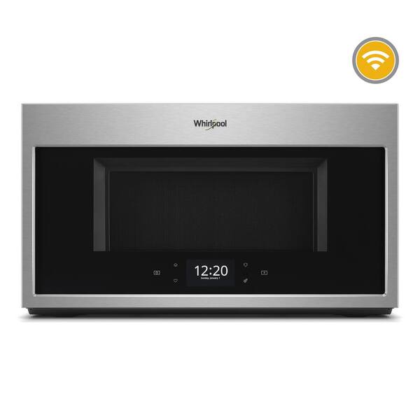 Whirlpool 1.9 cu. ft. Smart Over the Range Microwave in Fingerprint  Resistant Stainless Steel with Scan-to-Cook Technology WMHA9019HZ