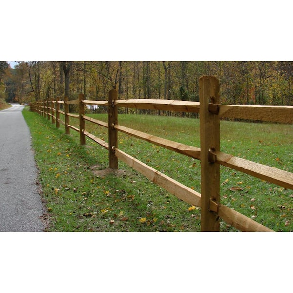 4 in. x 4 in. x 7 ft. Pressure Treated Pine 3 Hole Split Rail Corner Post WVSR3311 The Home Depot