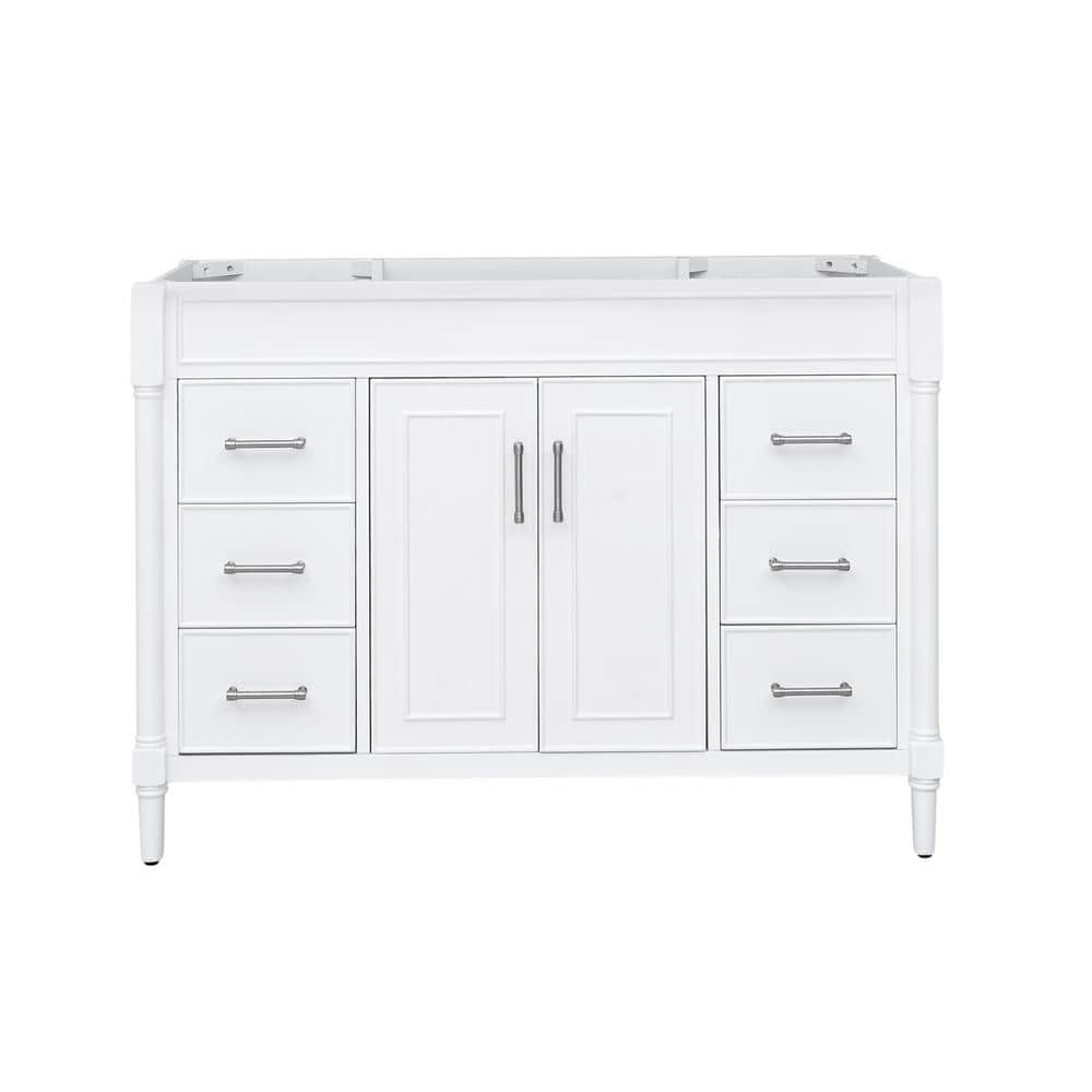 Bristol 48" White Single Freestanding Vanity Cabinet