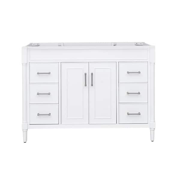 Avanity Bristol 48 in. W x 21.5 in. D x 34 in. H Bath Vanity Cabinet without Top in White