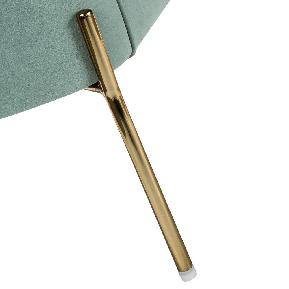 Sage Velvet Accent Chair with Gold Metal Legs