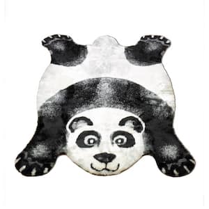 5 ft. x 7 ft. Panda Kids Playmat Faux Fur Area Rug