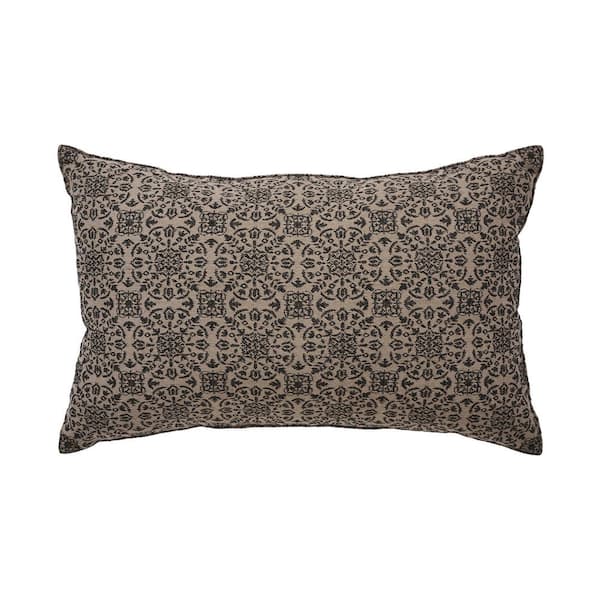 VHC BRANDS Custom House Natural Primitive Black Country Jacquard 14 in. x 22 in. Throw Pillow