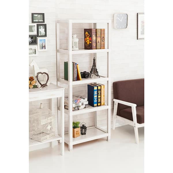Way Basics zTube Kensington 4-Shelf Bookcase Storage Shelf in White