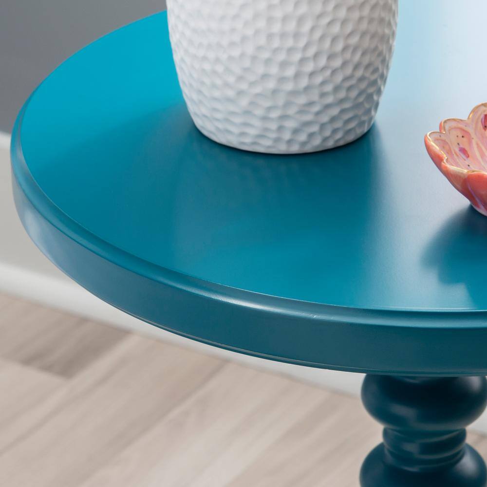 Spencer 17 in. Navy Blue Round Wood End Table - thumbnail 9