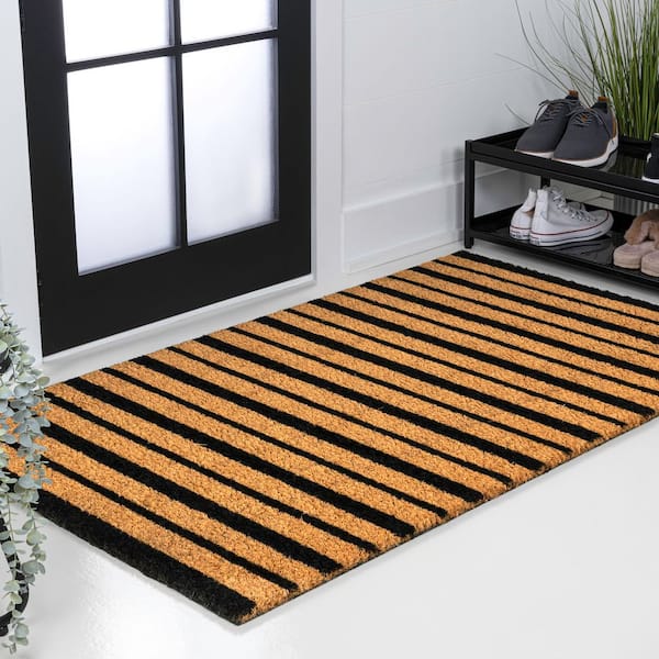 Peater Classic Casual Commerical Natural Coir Natural/Black 3 ft. x 4 ft. Indoor/Outdoor Area Rug