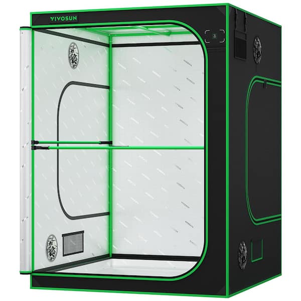 VIVOSUN 5 ft. x 5 ft. P558 Black Pro Grow Tent with Reflective Mylar Oxford Fabric and Extra Hanging Bars