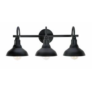 Dale 24 in. 3-Light Black Vanity Light