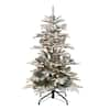 Puleo International 4.5 Ft. Prelit Flocked Aspen Fir Artificial ...