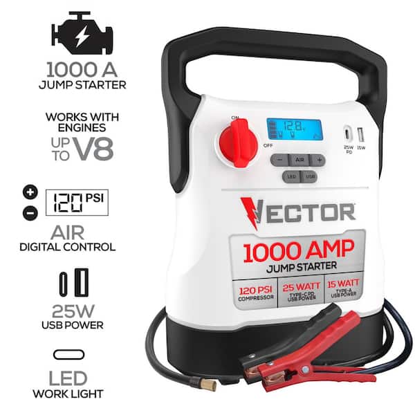 1000 Amp Jump Starter, Compressor, USB Power