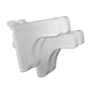 12 in. x 10 in. White End Brackets (Set of 4) for Shelves (for mounting to back wall/connecting)