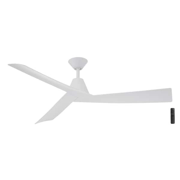 Easton 60 in. Indoor/Outdoor Matte White with Matte White Blades Ceiling Fan with Remote Included
