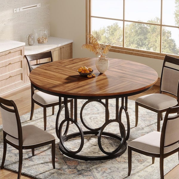 BYBLIGHT Lesley Classic Style Brown Wood Column Dining