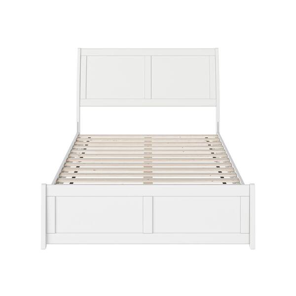 AFI Valencia White Solid Wood Frame Full Low Profile Sleigh Platform ...