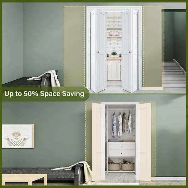 EH PUERTA 48 in. x 80 in. DIY 2-Panel Solid Core MDF White Primed