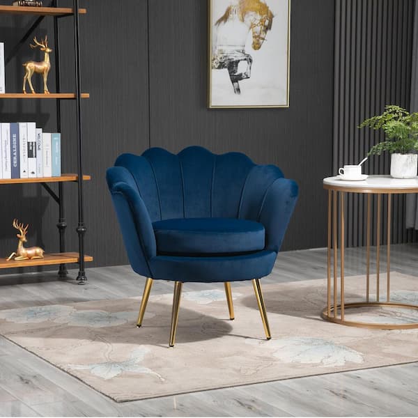 Blue Polyester Club Chair (Set of 1)