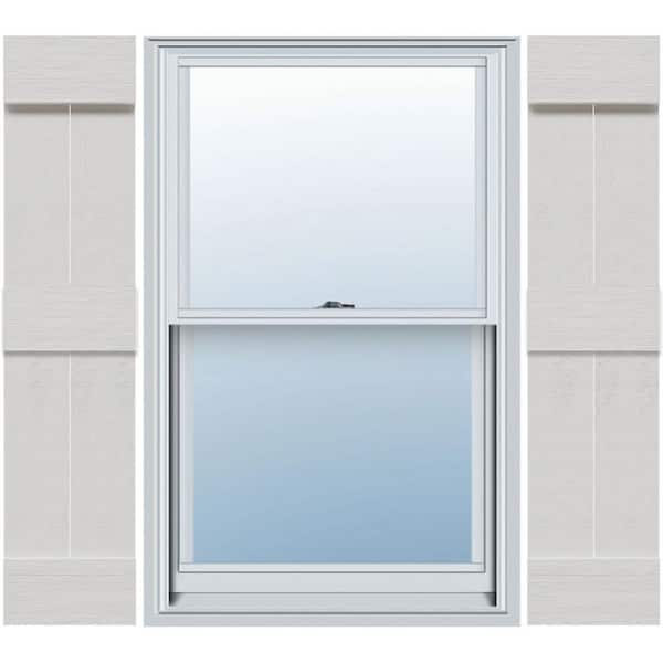 Ekena Millwork 10-3/4 in. x 67 in. Polyurethane Rustic 2-Board Joined Board and Batten Shutters Faux Wood with End Batten Pair
