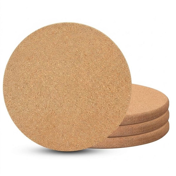 4-Pieces Cork Board Hot Pads Heat Resistant Trivets Multifunctional Placemats for Kitchen Table Countertop