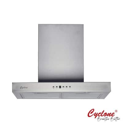 30 in. 550 CFM T-Shape Wall Mount Range Hood with LED Lights in Stainless Steel