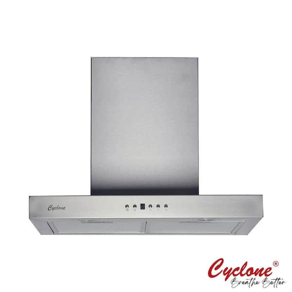 30 in. 550 CFM T-Shape Wall Mount Range Hood with LED Lights in Stainless Steel