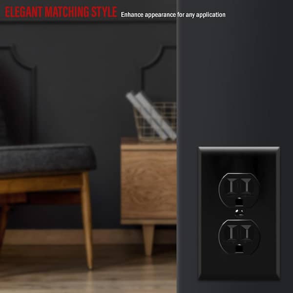 ENERLITES 15 Amp Tamper Resistant Duplex Outlet with Midsize Wall