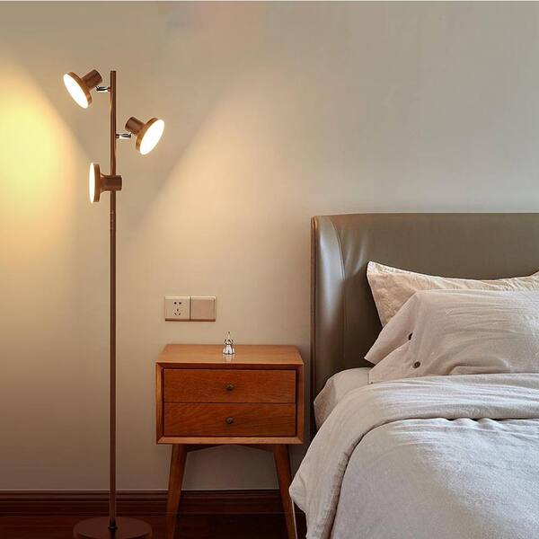 68 in. Brown Modern Dimmable LED Tree Floor Lamp Lamp-347 - The