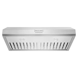 36 in. 585 CFM Motor Class Commercial-Style Under-Cabinet Range Hood System with light in Stainless Steel