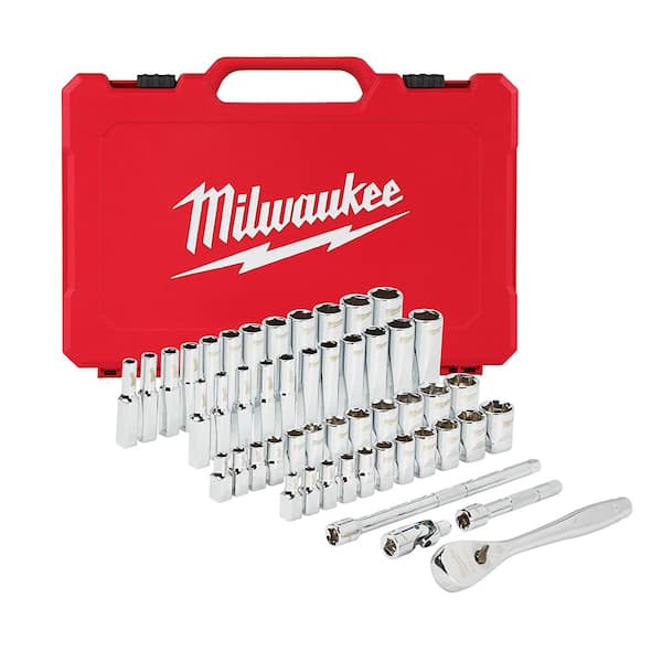 1/4 in. Drive SAE/Metric Ratchet and Socket Mechanics Tool Set (50-Piece) 1/4 in. Drive SAE/Metric Ratchet and Socket Mechanics Tool Set (50-Piece)