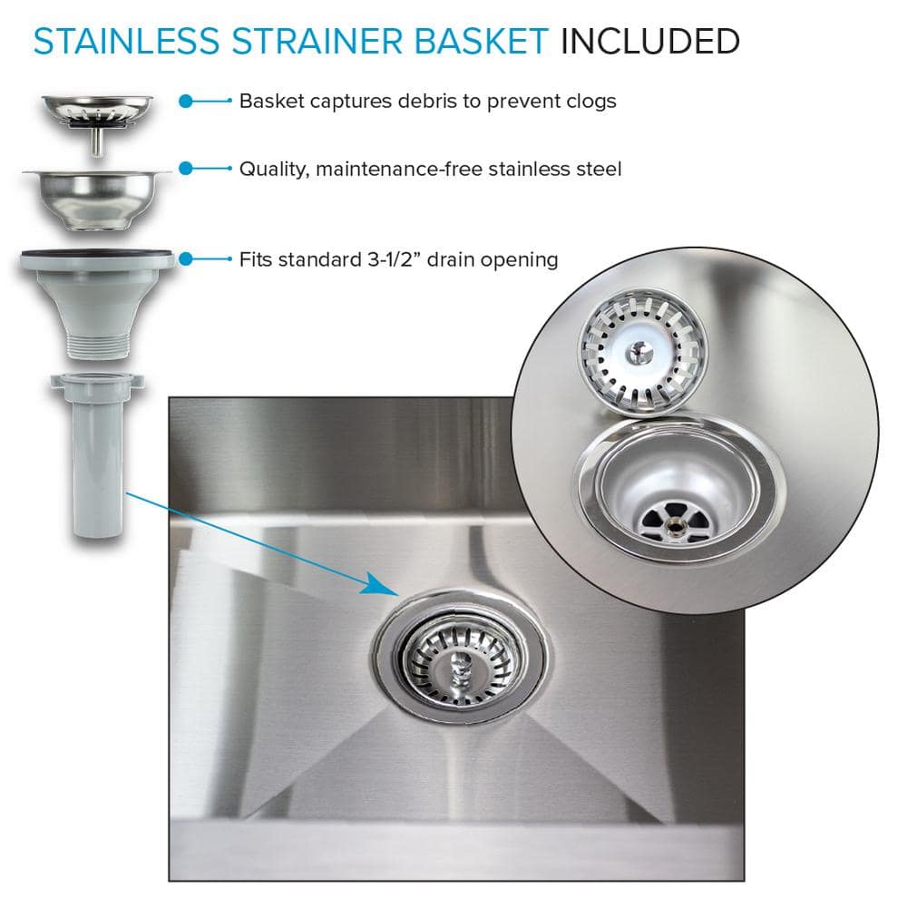 28'' Matte Black Stainless Steel Free Standing Laundry Sink with Faucet
