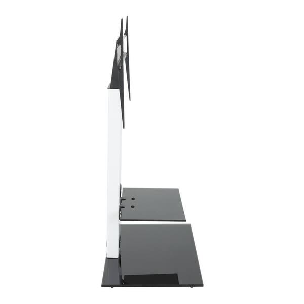 AVF Lesina 28 in. White Glass Pedestal TV Stand Fits TVs Up to 65 in. with  Flat Screen Mount FSL700LESW-A - The Home Depot