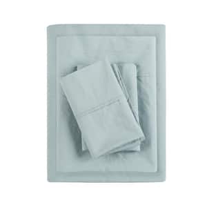 Aqua King 200 Thread Count Relaxed Cotton Percale Sheet Set