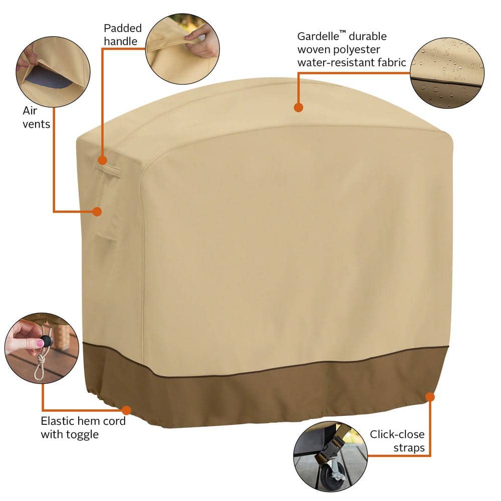Beige and Brown Water-Resistant Polyester BBQ Grill Cover