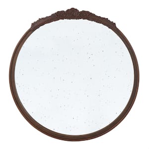 Anky 29.1 in. W x 30.1 in. H MDF Framed Brown Wall Mounted Decorative Mirror
