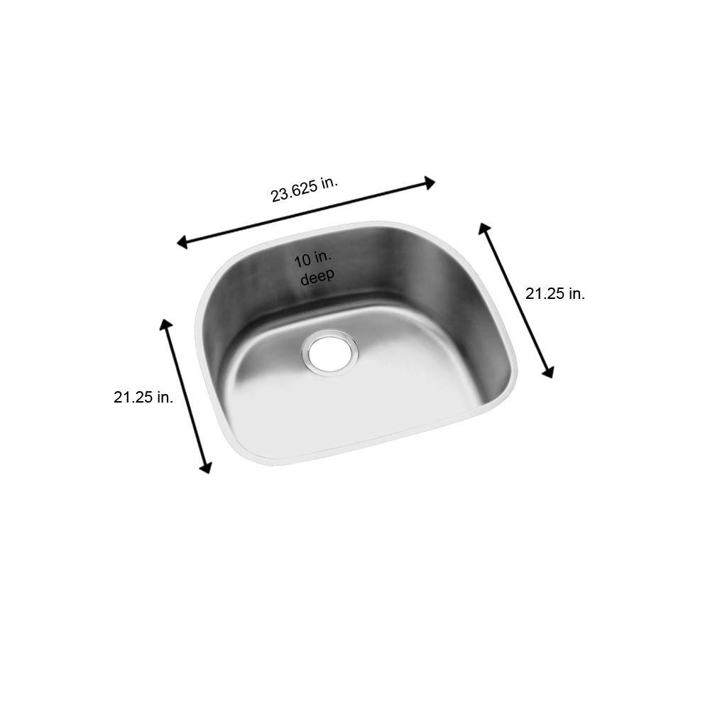 Elkay 24" Single Bowl Stainless Steel Undermount Sink
