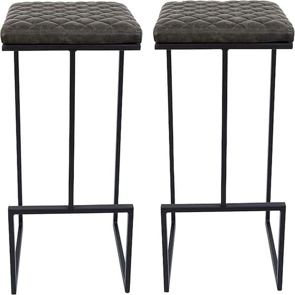 Gray Finish, Square Seat Bar Stool
