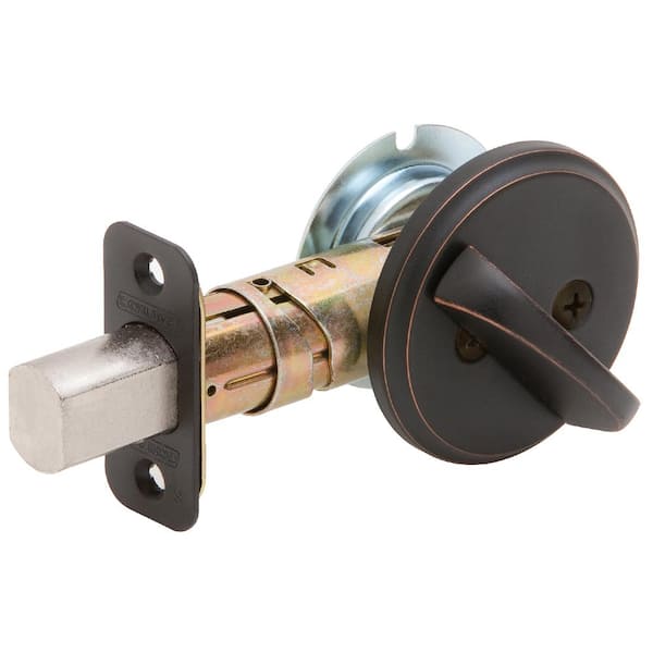Schlage B80 Series Aged Bronze One-Sided Interior Deadbolt Thumbturn Certified Highest for Security and Durability