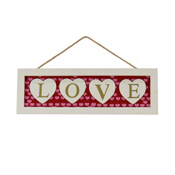 National Tree Company 16 in. Height Valentine's LOVE Wall Sign
