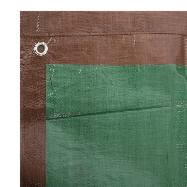 16 ft. x 20 ft. Green and Brown Medium Duty Poly Tarp with Grommeted Corners