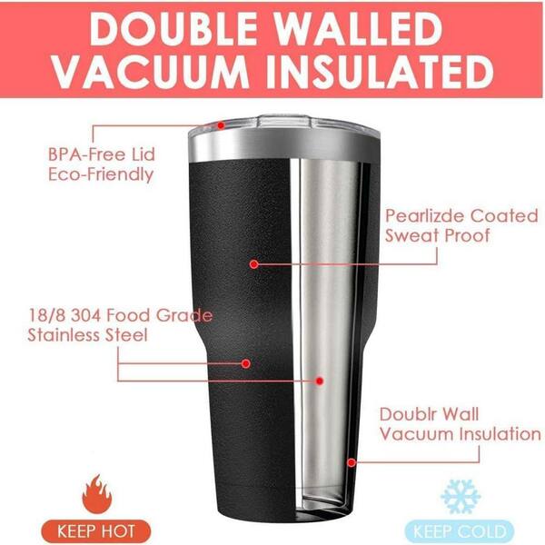 Wudkey 6-Pack 30 oz. Multi-Colored Stainless Steel Travel Mug with Lid,  Double Wall Vacuum Insulated Bulk Tumbler with 6 Straws DI3V63_7 - The Home  Depot