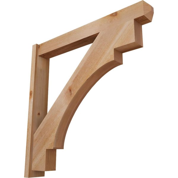 Ekena Millwork 6 in. x 42 in. x 42 in. Merced Craftsman Rough Sawn Western Red Cedar Outlooker