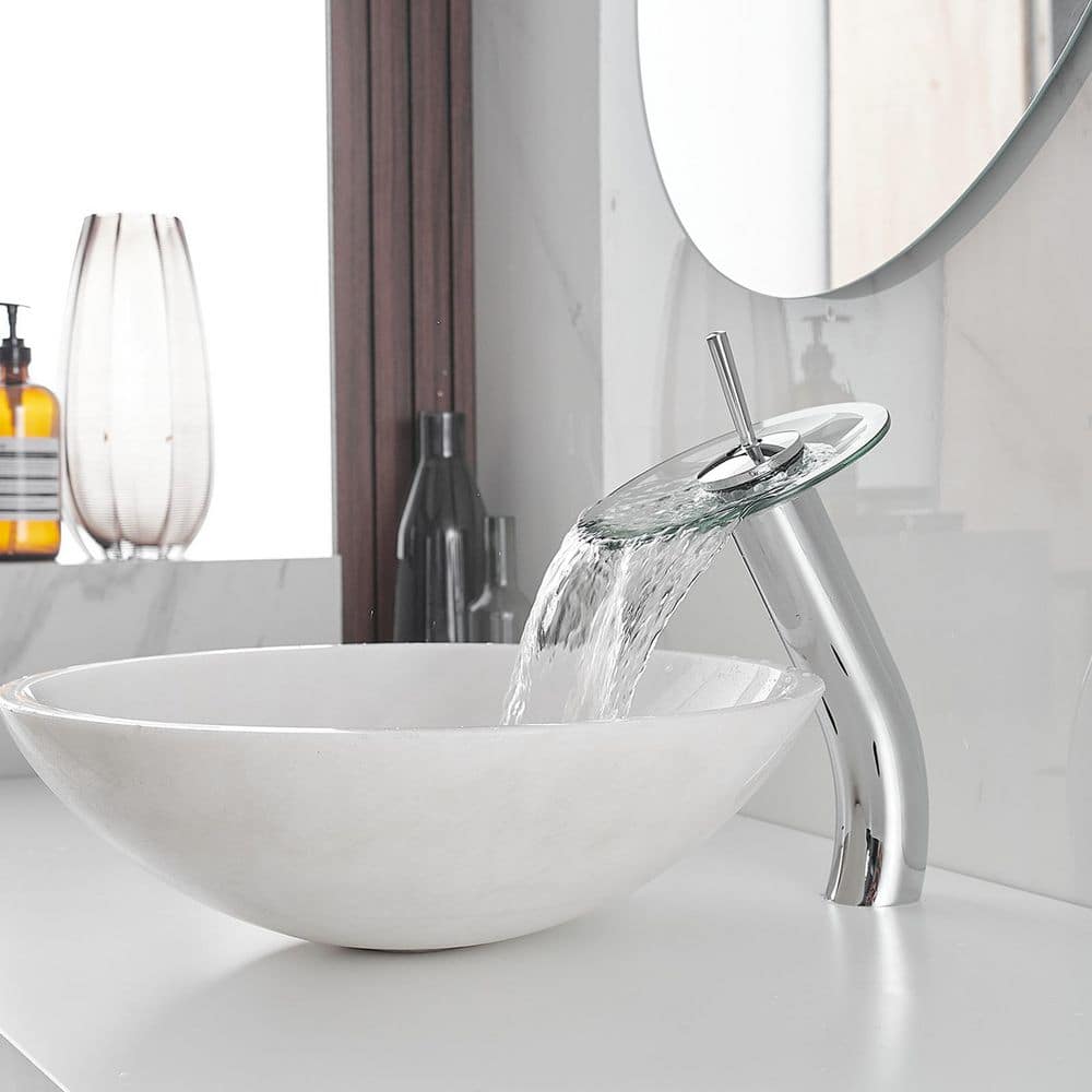 Polished Chrome Waterfall Single Handle Vessel Sink Faucet