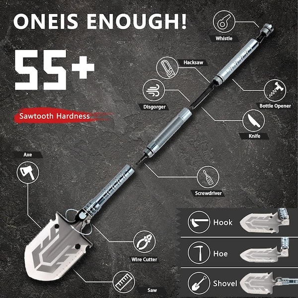 Misopily Multi-functional Folding Survival Shovel, Heavy-Duty