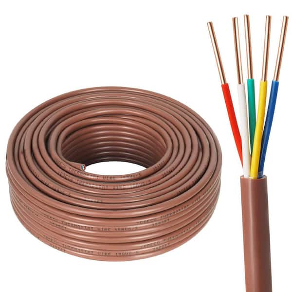 25 ft. 18/5 Solid Copper Thermostat Wire, CL2, ETL Compliant, for HVAC, Doorbells and Low Voltage Applications