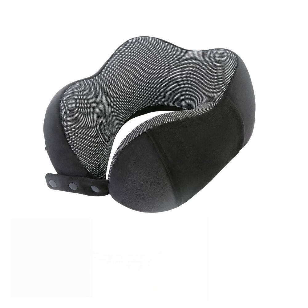 Black Adjustable Memory Foam Travel Neck Pillow for Airplane Flight Car Travel Portable Plane Accessories