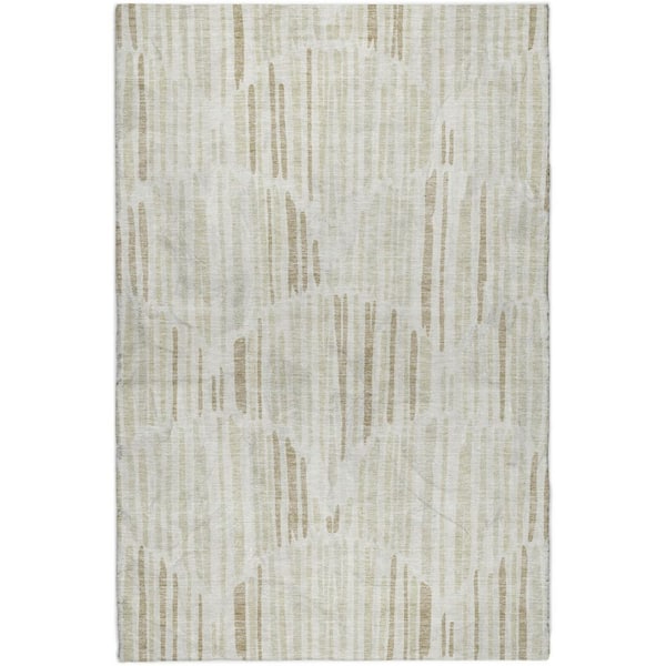 Dream Shag Premium Machine Washable Abstract ADS739 Ivory 5 ft. x 7 ft. 6 in. Area Rug