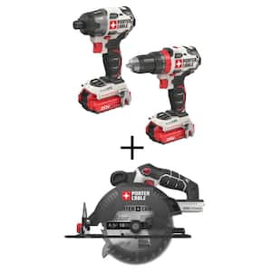 20V MAX Brushless Cordless 2 Tool Combo Kit, 6-1/2 in. Cordless Circular Saw, (2) 1.5Ah Batteries, and Charger