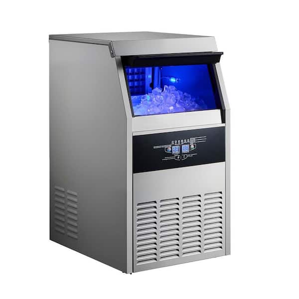 15.94 in.W Commercial Ice Maker 150 lbs./24 H 30 lbs. Storage Full Size Cubes Stainless SteeL Freestanding Sliver
