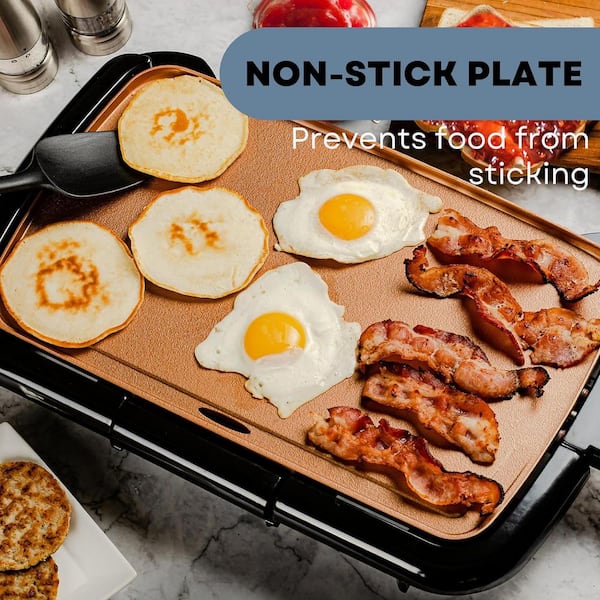 Extra Large Nonstick Electric Griddle for Pancakes Burgers Eggs