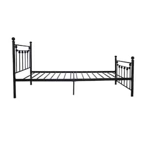 Black Bed Frame Twin Size Metal with Headboard and Footboard