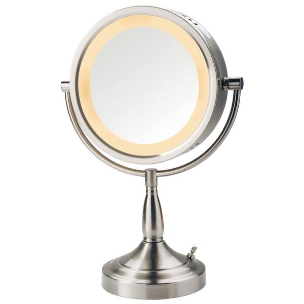 Jerdon 10.5 in. x 15.5 in. Lighted Table Makeup Mirror